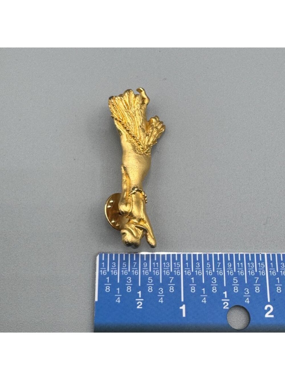 Vintage Saloon Dancer Pin Back Gold Tone Figural Gibson Girl Burlesque 2" - Picture 9 of 11